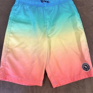 Abercrombie Kids rainbow shorts.
